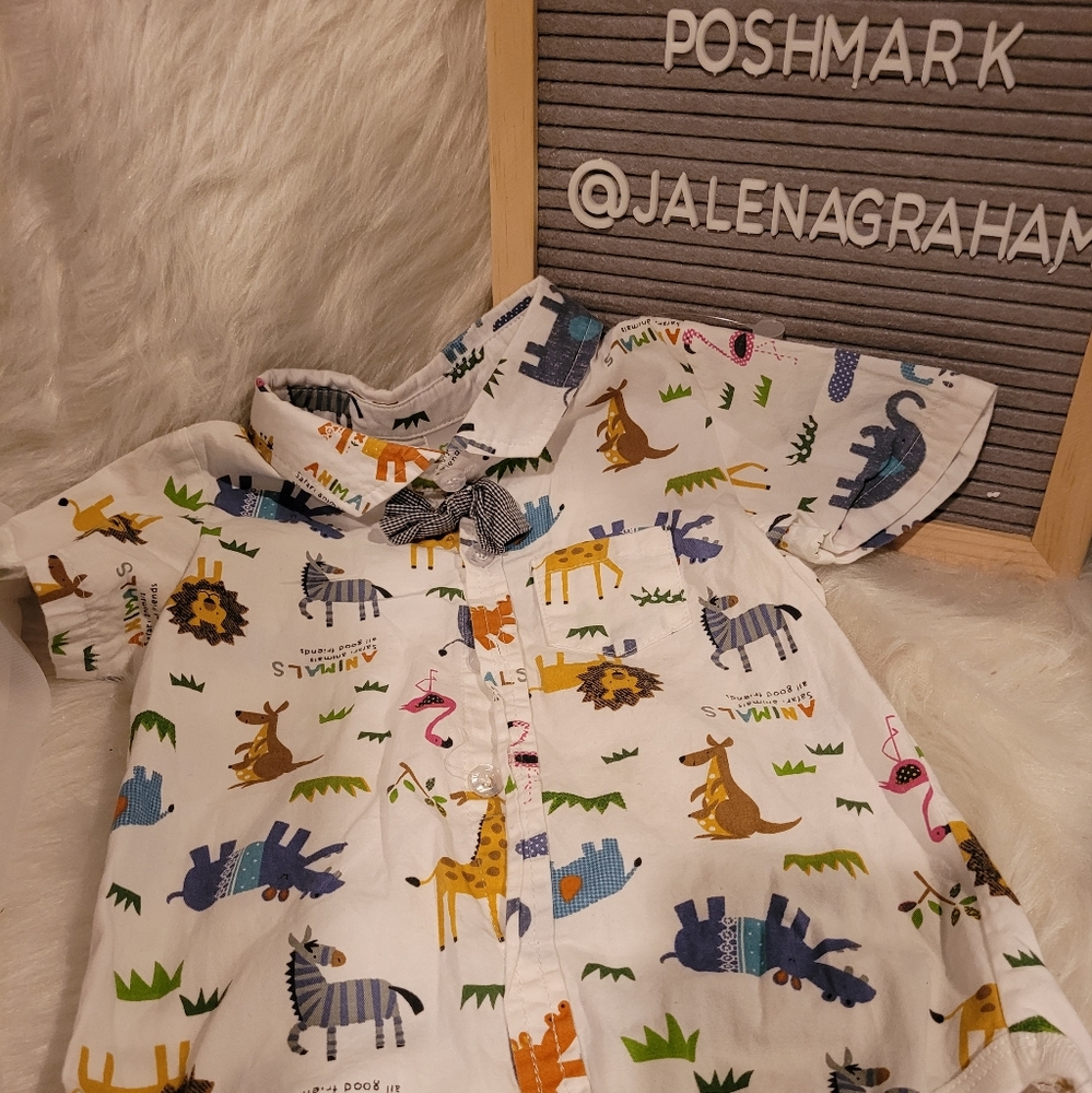 Baby summer gentleman safari body suit